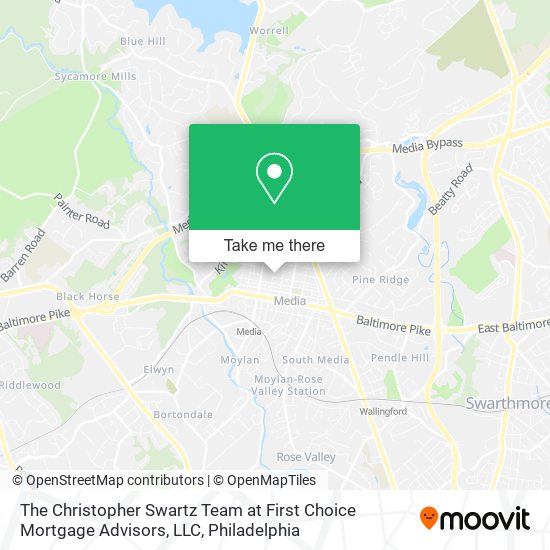 The Christopher Swartz Team at First Choice Mortgage Advisors, LLC map