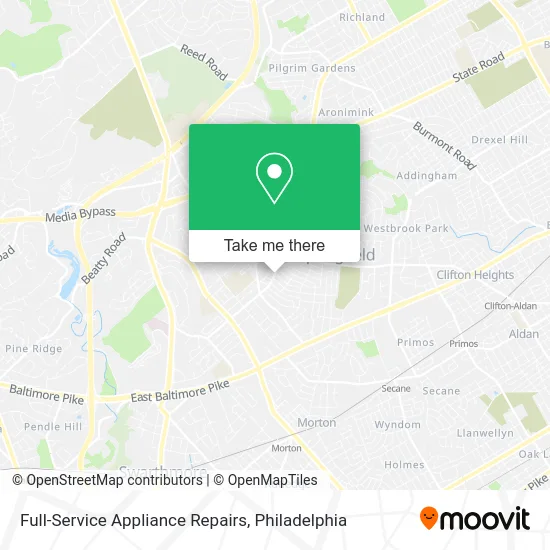 Full-Service Appliance Repairs map