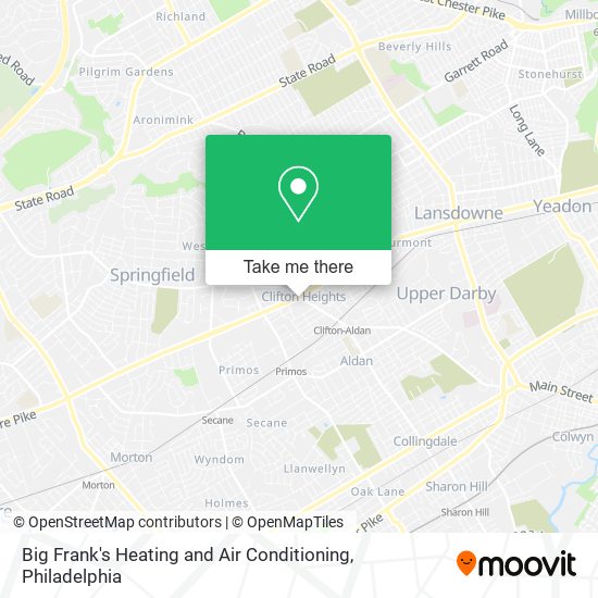 Big Frank's Heating and Air Conditioning map