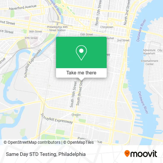 Mapa de Same Day STD Testing