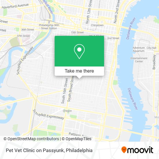 Pet Vet Clinic on Passyunk map
