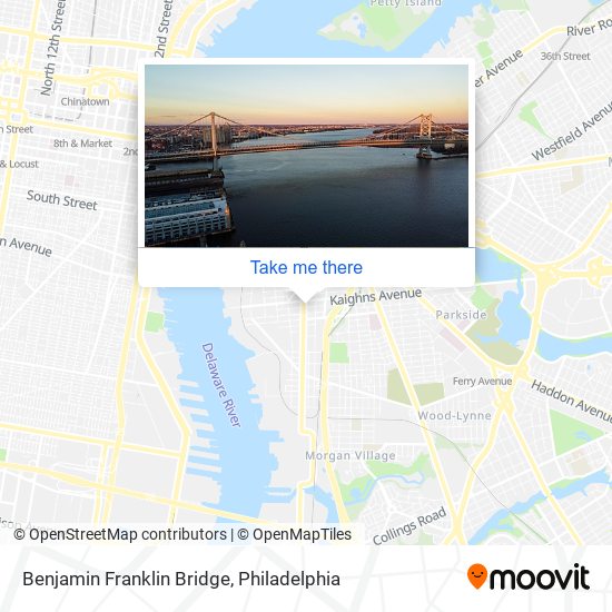 Mapa de Benjamin Franklin Bridge