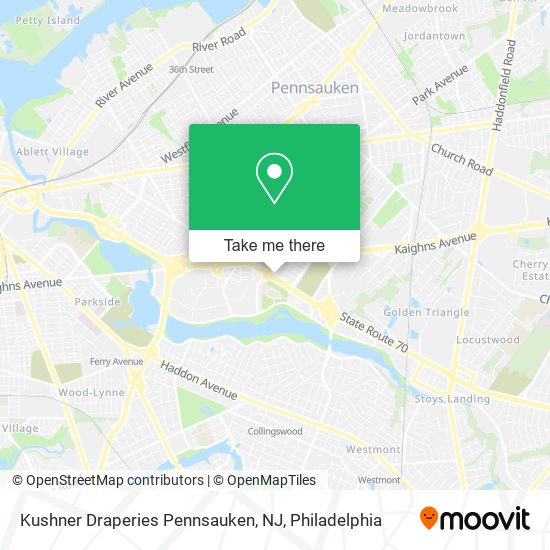 Mapa de Kushner Draperies Pennsauken, NJ
