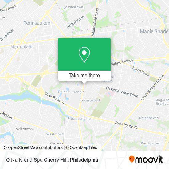 Q Nails and Spa Cherry Hill map