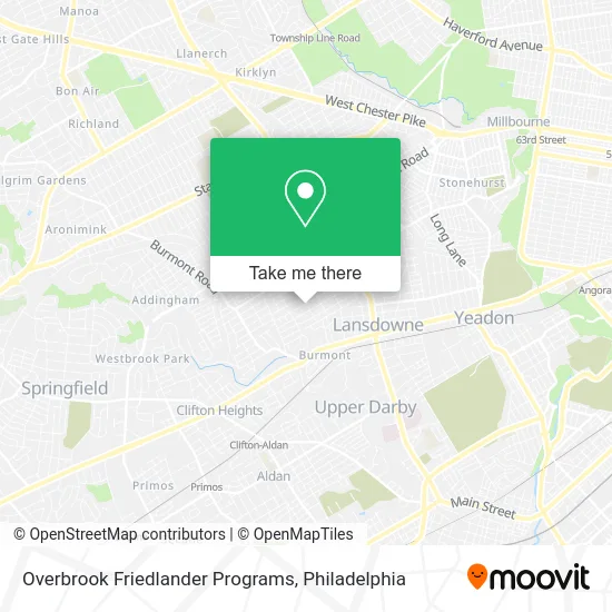 Overbrook Friedlander Programs map
