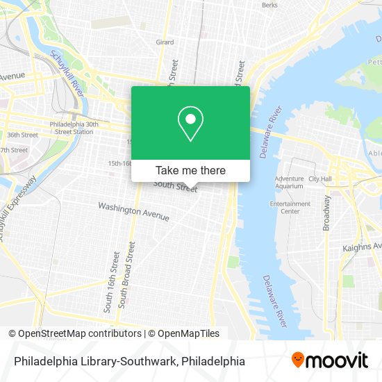 Mapa de Philadelphia Library-Southwark