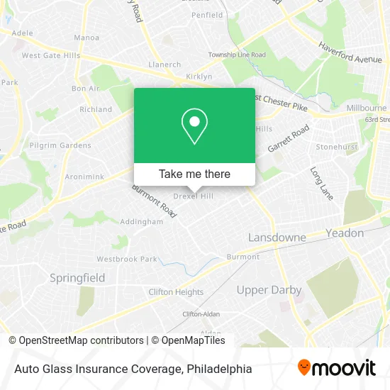 Auto Glass Insurance Coverage map