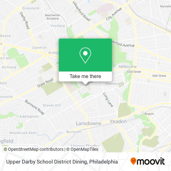 Upper Darby School District Dining map