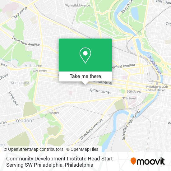 Mapa de Community Development Institute Head Start Serving SW Philadelphia