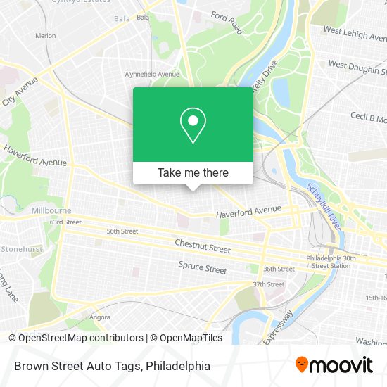 Brown Street Auto Tags map