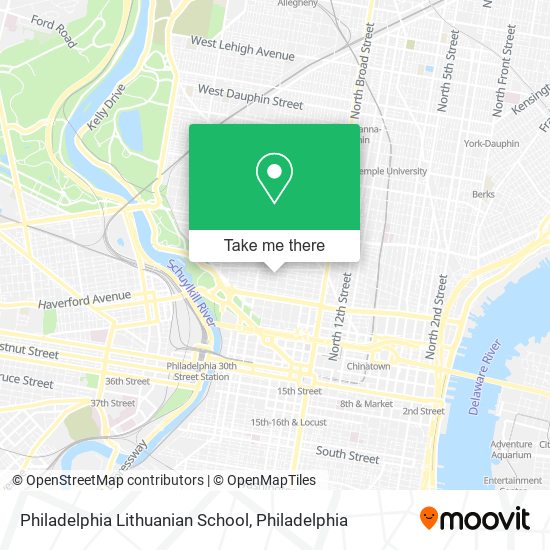 Philadelphia Lithuanian School map