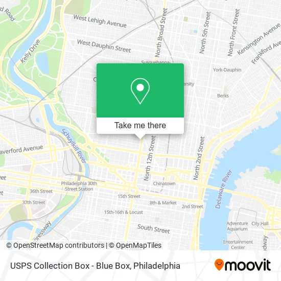 Mapa de USPS Collection Box - Blue Box