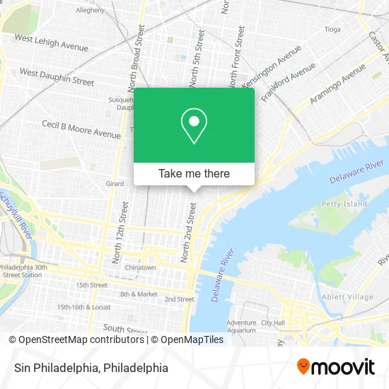 Sin Philadelphia map