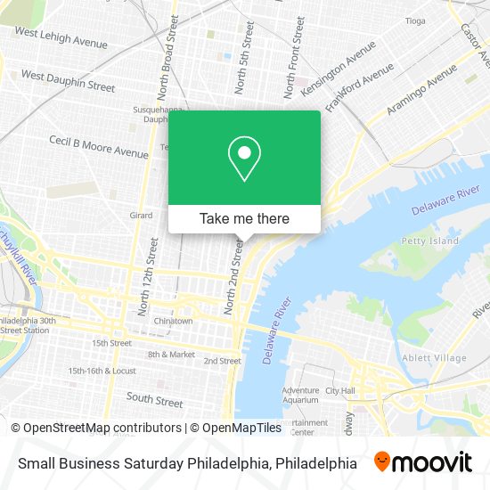 Mapa de Small Business Saturday Philadelphia