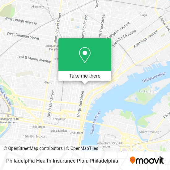 Philadelphia Health Insurance Plan map
