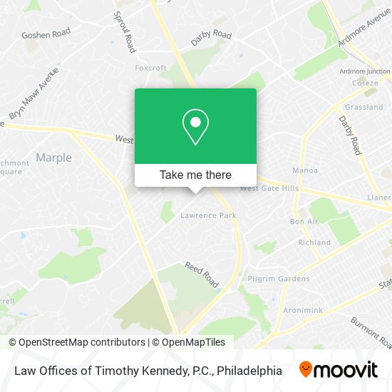 Mapa de Law Offices of Timothy Kennedy, P.C.