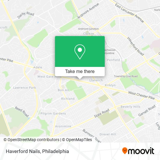 Mapa de Haverford Nails