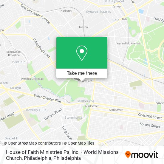 Mapa de House of Faith Ministries Pa, Inc. - World Missions Church, Philadelphia