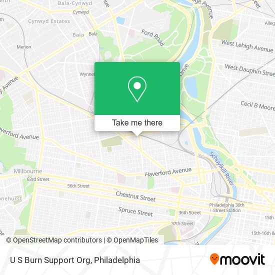 U S Burn Support Org map