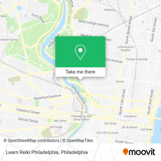 Learn Reiki Philadelphia map