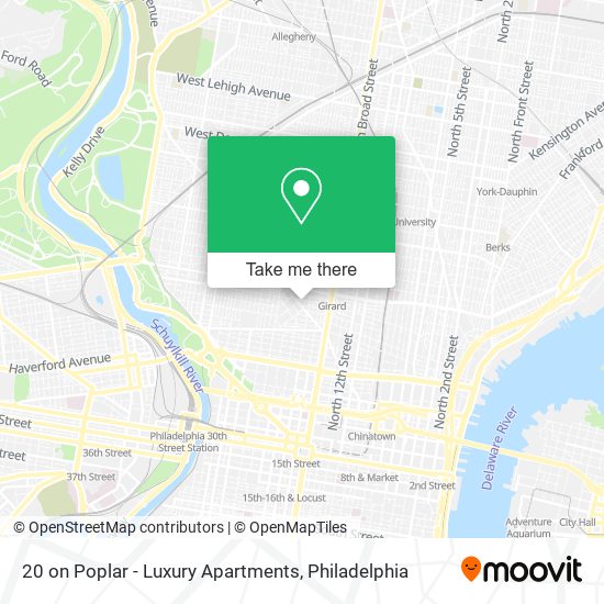20 on Poplar - Luxury Apartments map