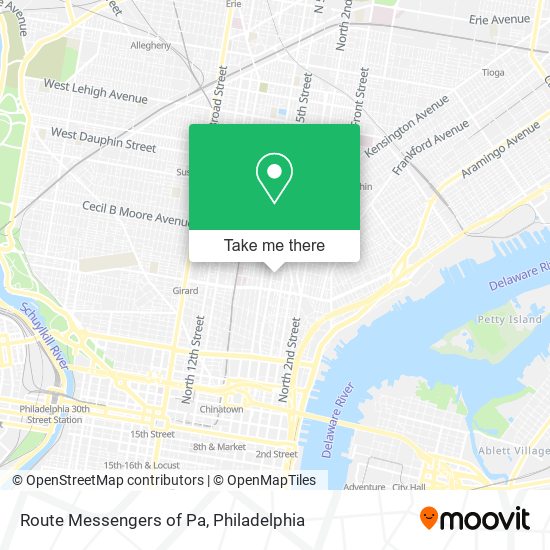 Route Messengers of Pa map