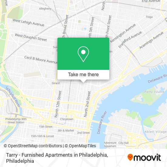 Mapa de Tarry - Furnished Apartments in Philadelphia