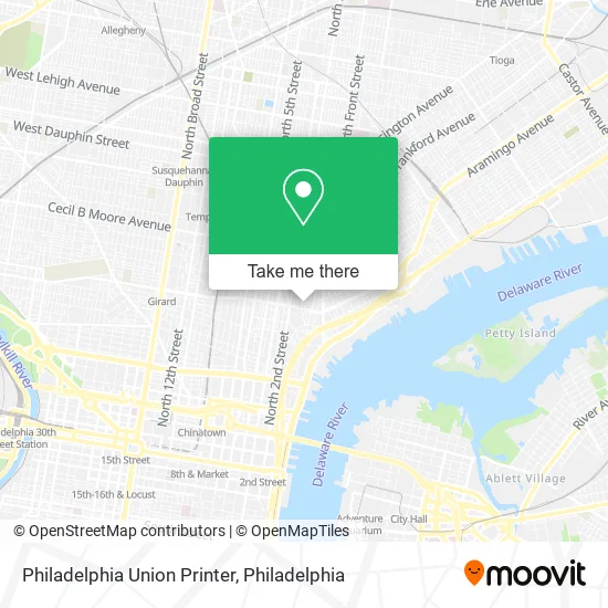 Philadelphia Union Printer map