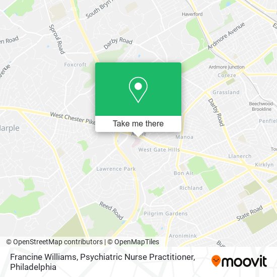 Mapa de Francine Williams, Psychiatric Nurse Practitioner