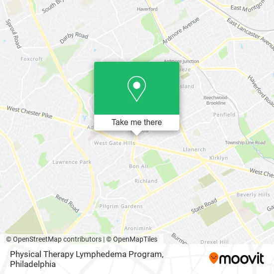 Physical Therapy Lymphedema Program map