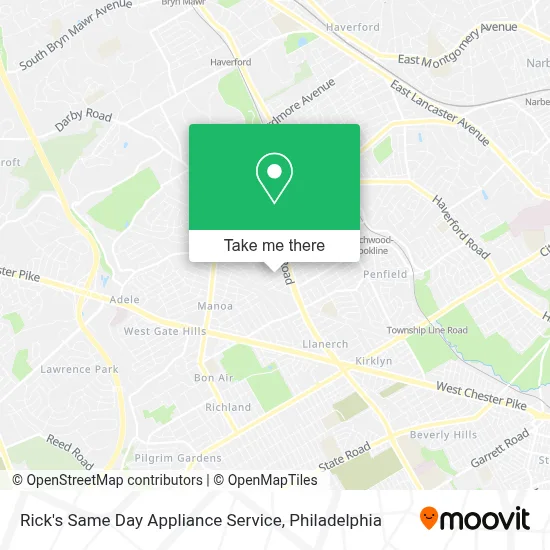 Rick's Same Day Appliance Service map