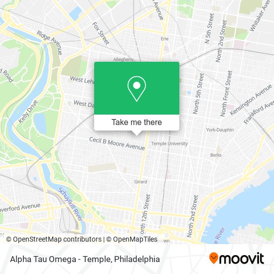Mapa de Alpha Tau Omega - Temple