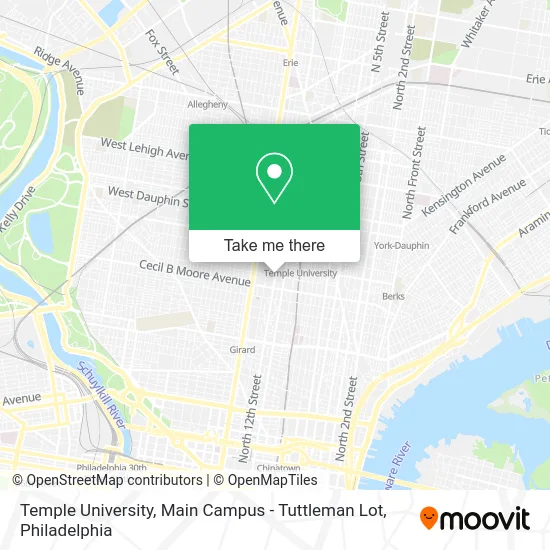 Temple University, Main Campus - Tuttleman Lot map