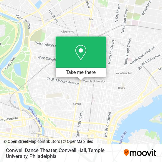 Conwell Dance Theater, Conwell Hall, Temple University map