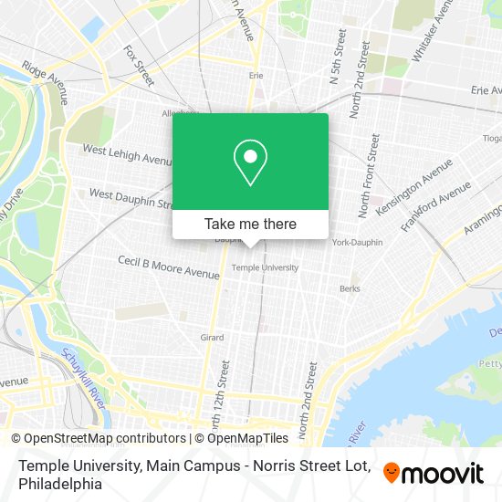 Mapa de Temple University, Main Campus - Norris Street Lot