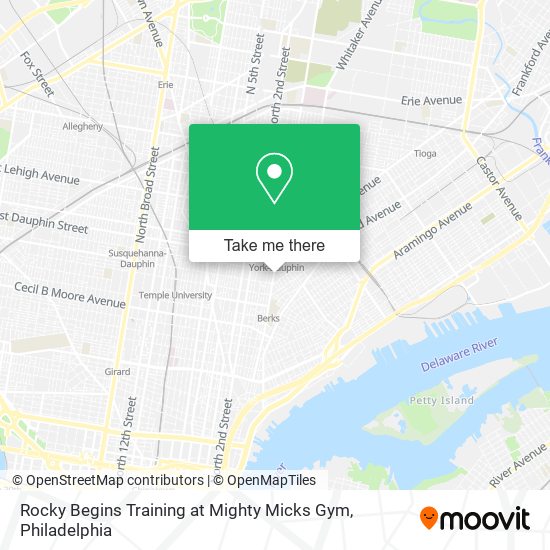 Rocky Begins Training at Mighty Micks Gym map