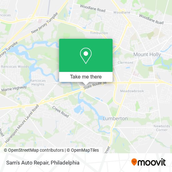 Sam's Auto Repair map