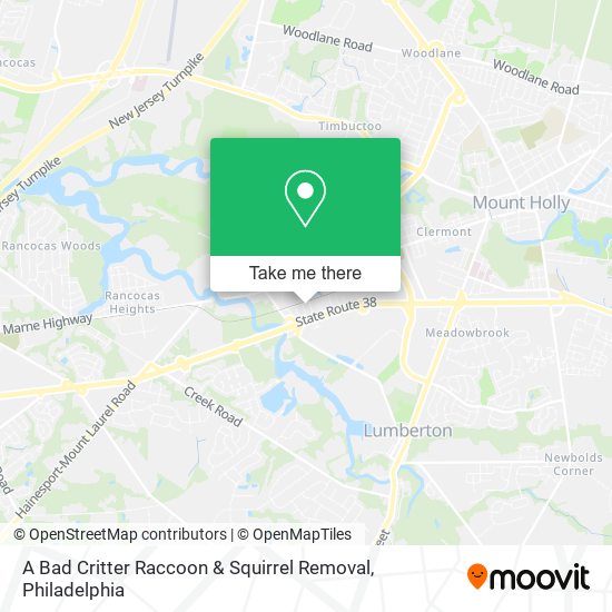 Mapa de A Bad Critter Raccoon & Squirrel Removal