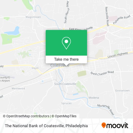 The National Bank of Coatesville map