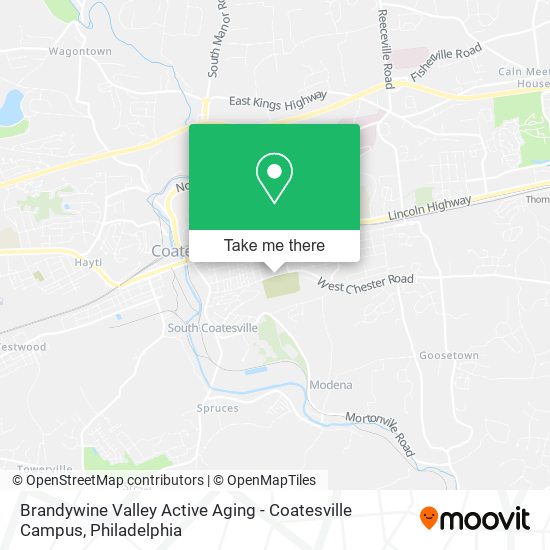 Mapa de Brandywine Valley Active Aging - Coatesville Campus