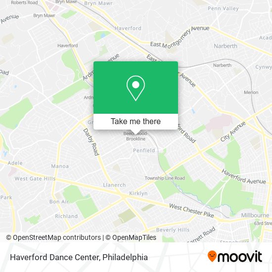 Haverford Dance Center map