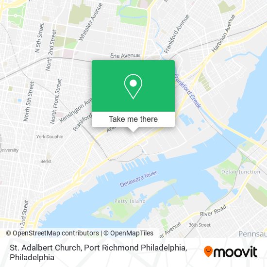 Mapa de St. Adalbert Church, Port Richmond Philadelphia