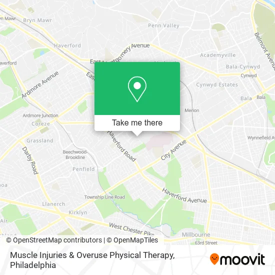 Muscle Injuries & Overuse Physical Therapy map
