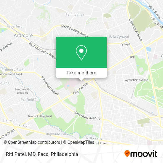 Riti Patel, MD, Facc map