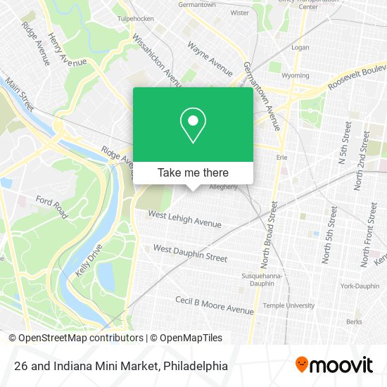 26 and Indiana Mini Market map
