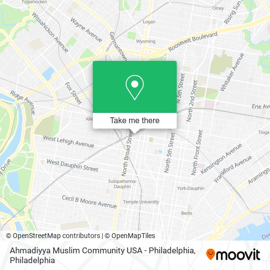 Ahmadiyya Muslim Community USA - Philadelphia map