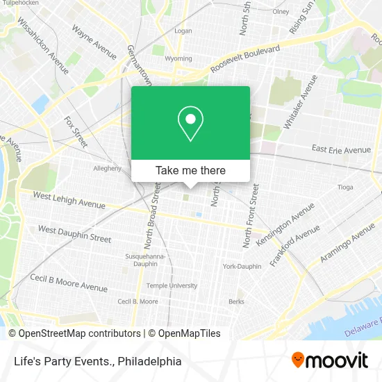 Life's Party Events. map