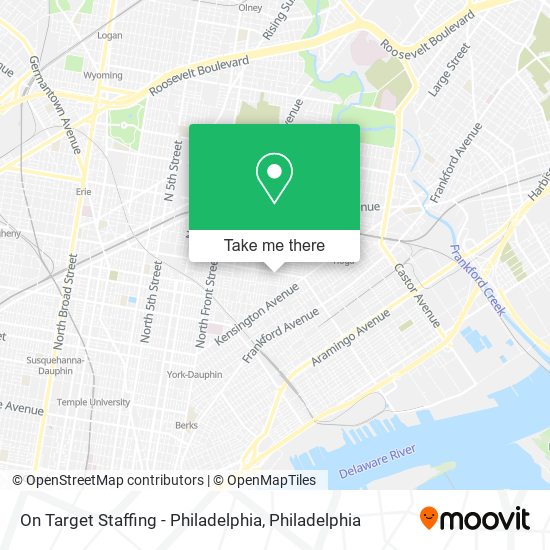 Mapa de On Target Staffing - Philadelphia