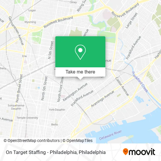 On Target Staffing - Philadelphia map