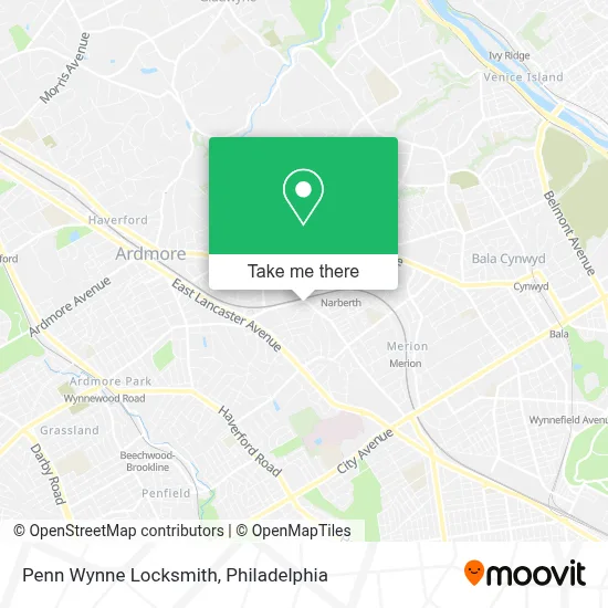 Penn Wynne Locksmith map